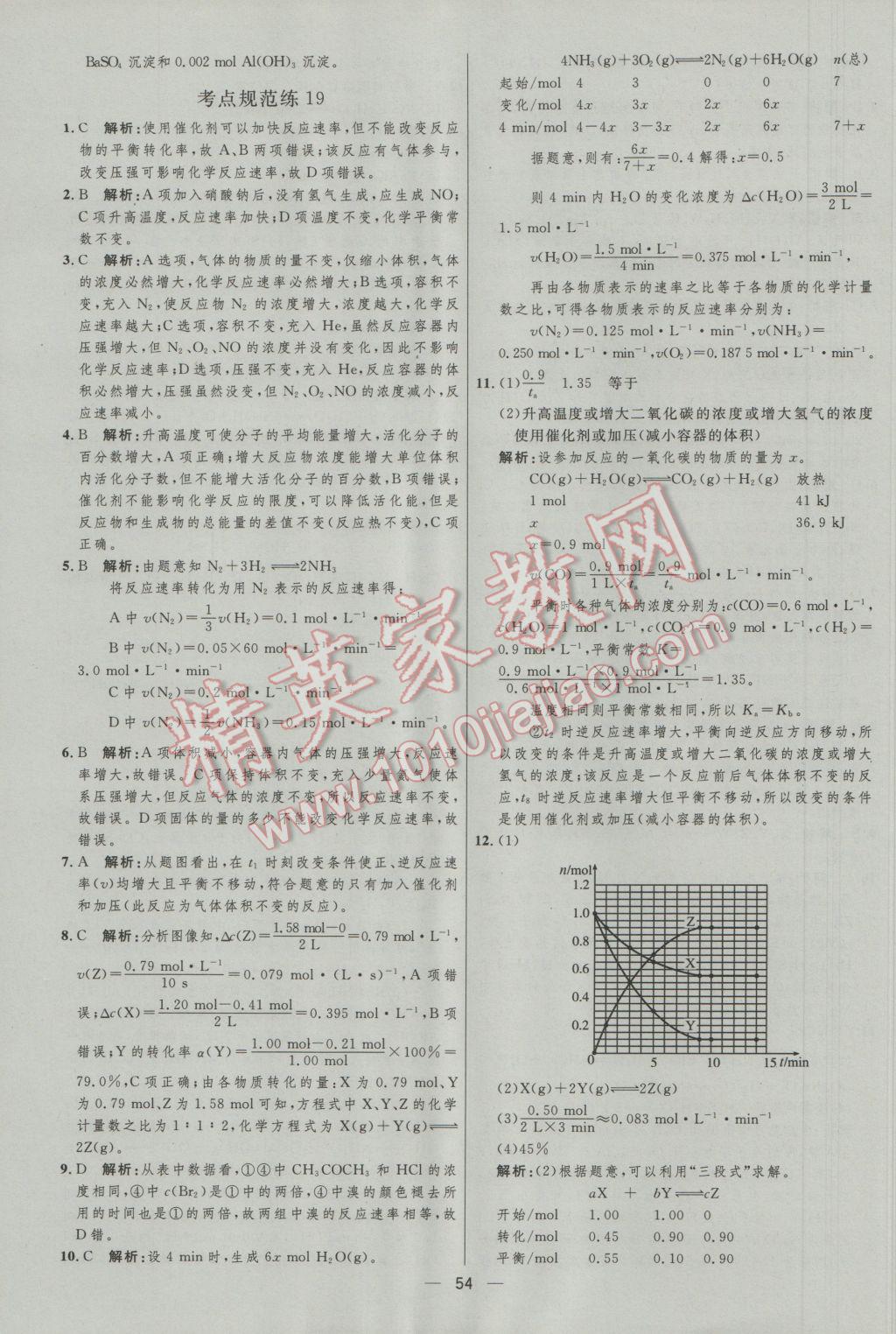 高中總復習優(yōu)化設(shè)計化學人教版 參考答案第54頁