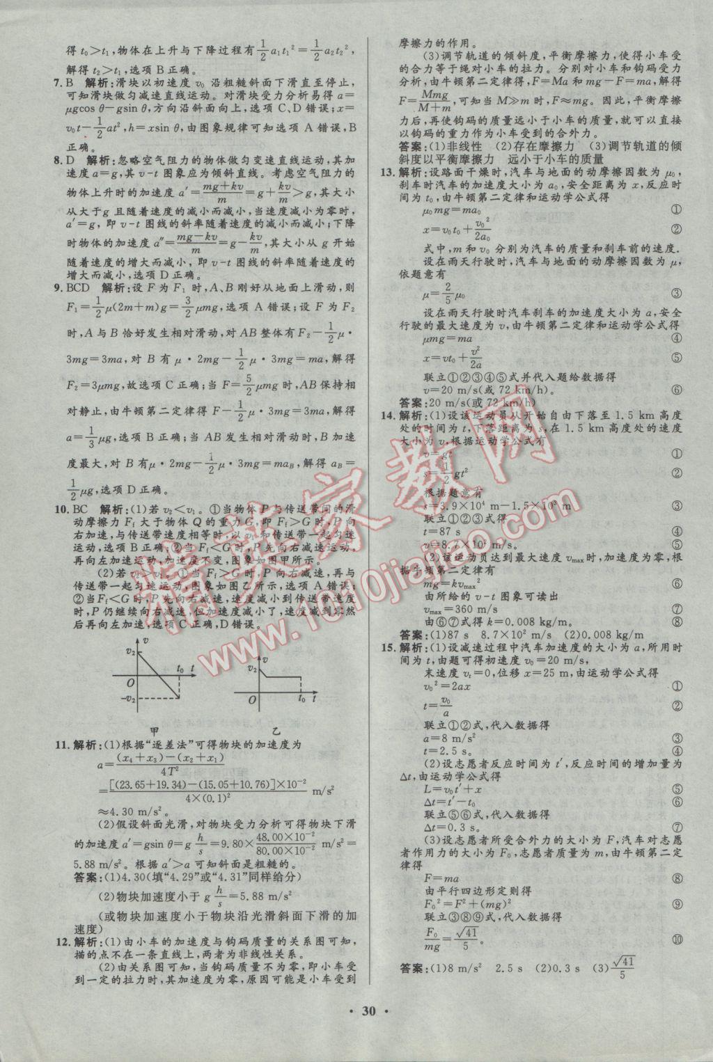 2016年高中同步測(cè)控優(yōu)化設(shè)計(jì)物理必修1人教版市場(chǎng)版 參考答案第30頁(yè)