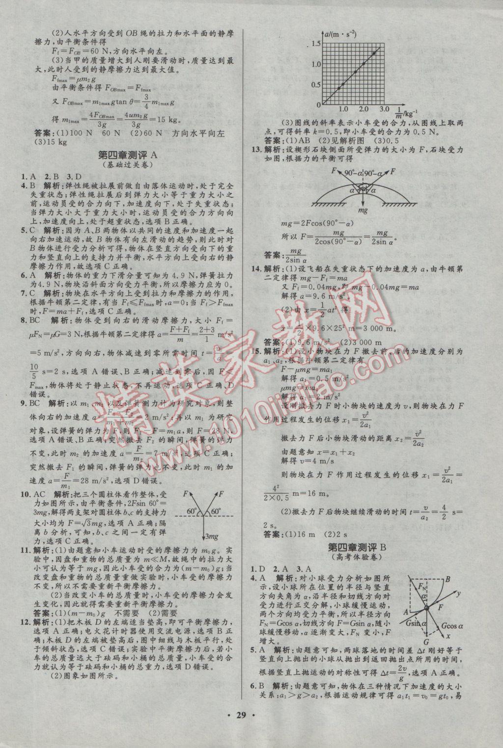 2016年高中同步測(cè)控優(yōu)化設(shè)計(jì)物理必修1人教版市場(chǎng)版 參考答案第29頁(yè)