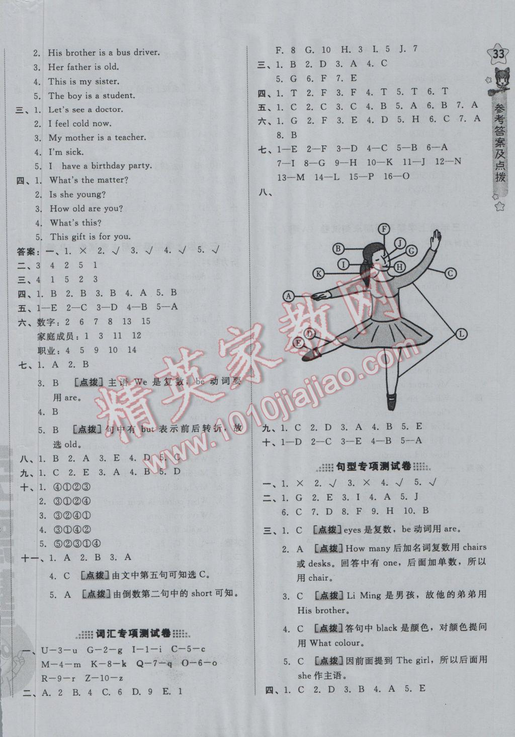 2016年好卷三年級(jí)英語(yǔ)上冊(cè)冀教版三起 參考答案第6頁(yè)