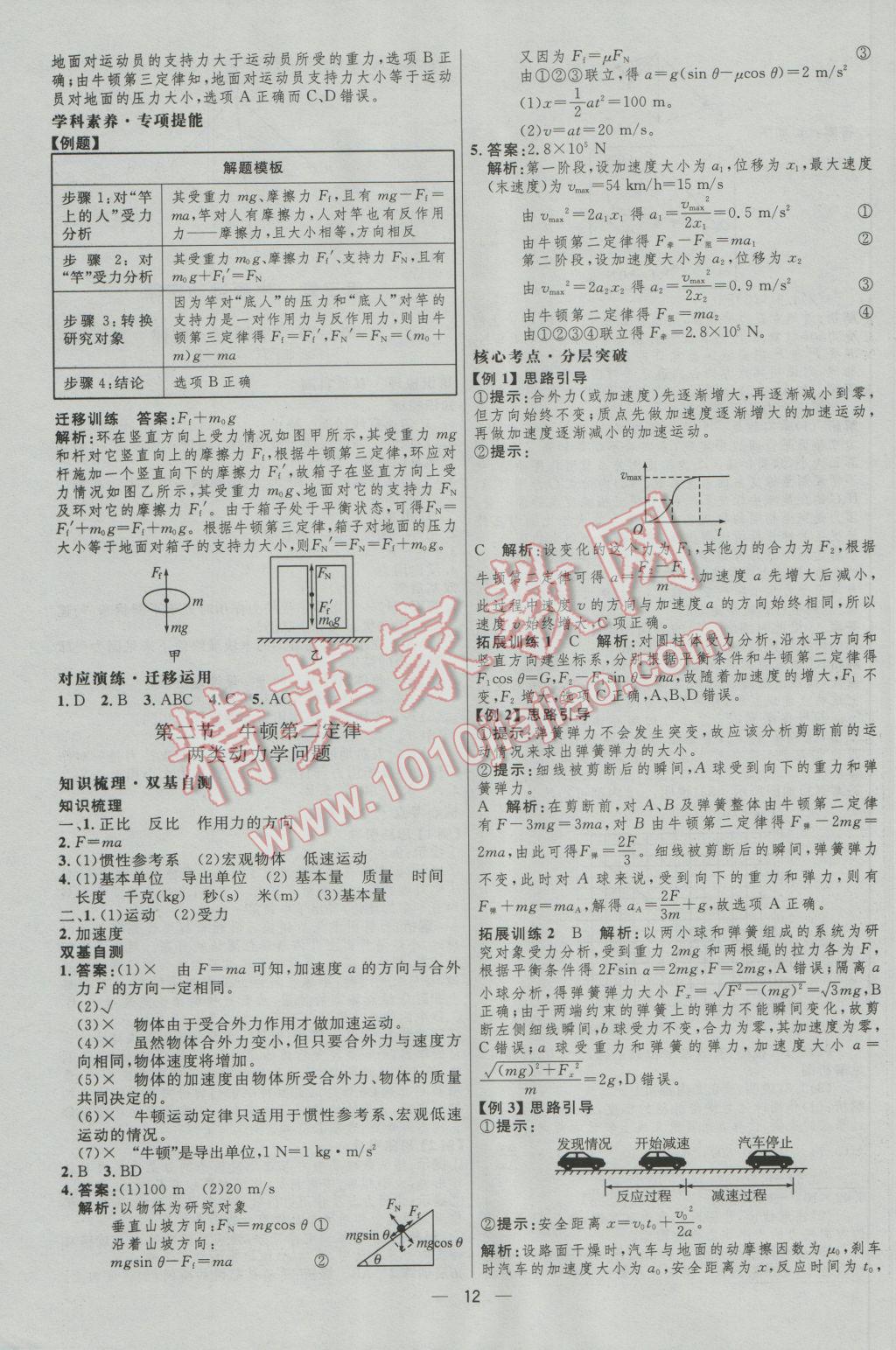 高中總復(fù)習(xí)優(yōu)化設(shè)計(jì)物理人教版 參考答案第12頁(yè)