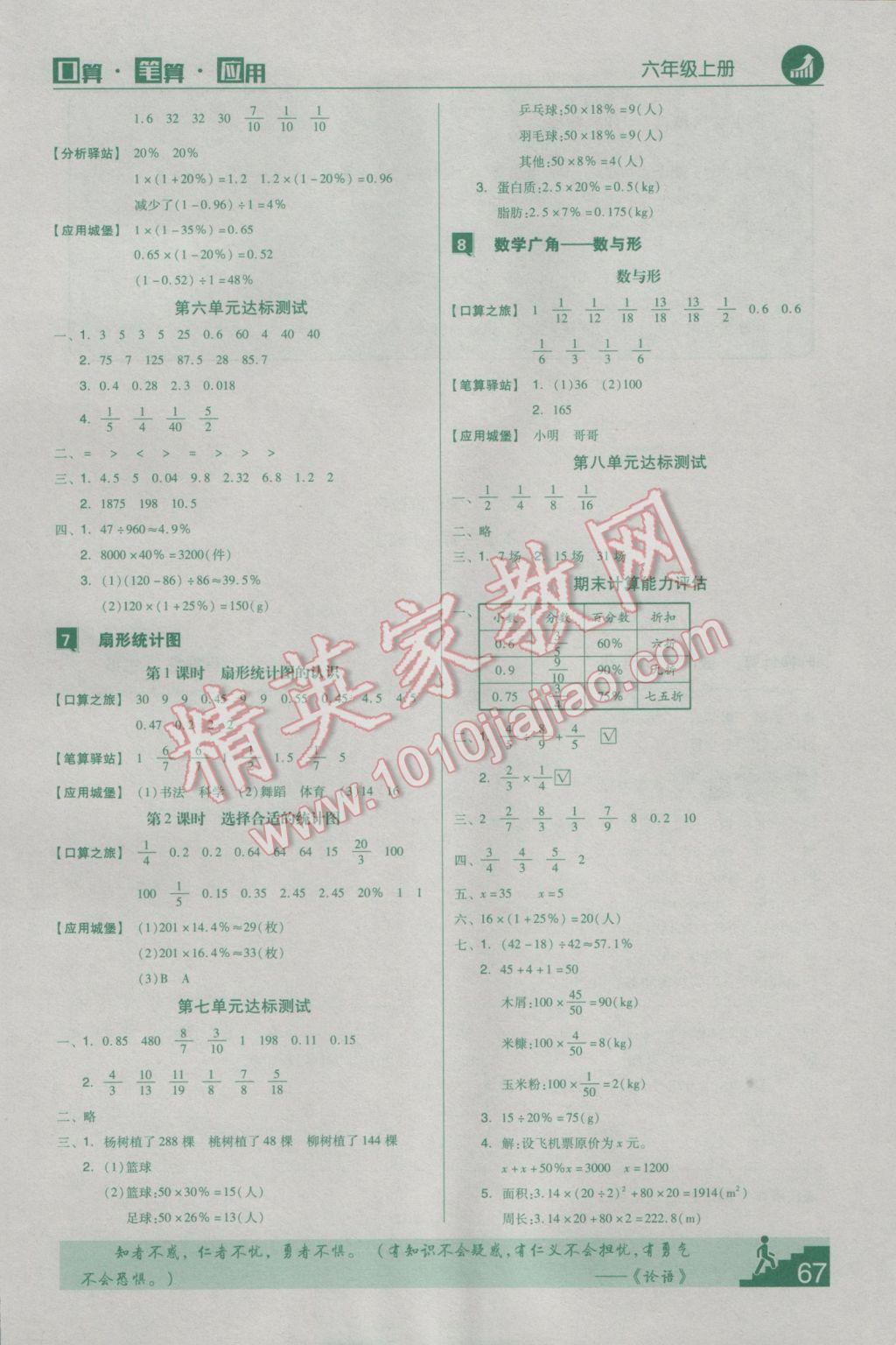 2016年階梯計(jì)算六年級(jí)上冊(cè)人教版 參考答案第5頁(yè)