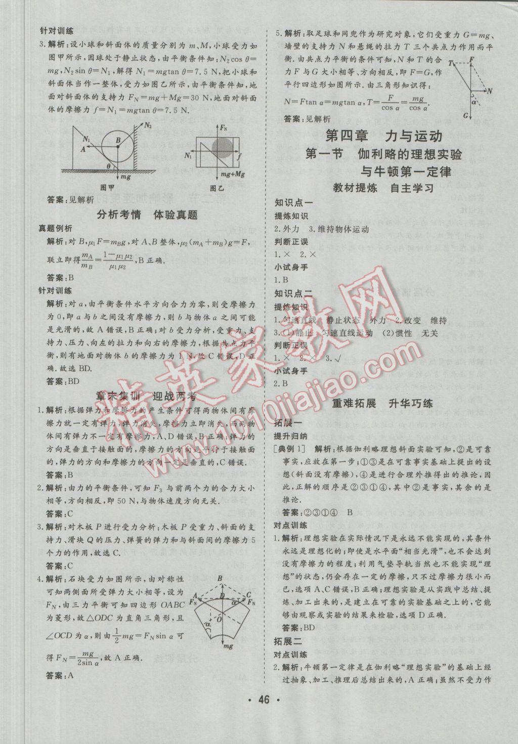 金版學(xué)案高中同步輔導(dǎo)與檢測(cè)物理必修1粵教版 參考答案第22頁