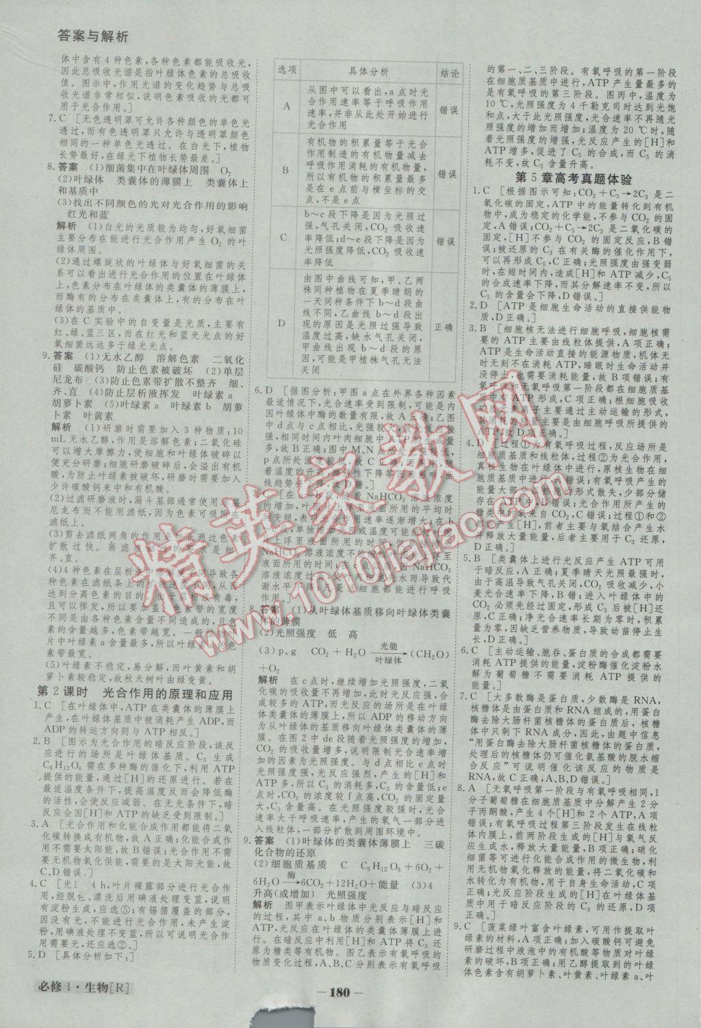 金版教程高中新課程創(chuàng)新導學案生物必修1人教版 參考答案第15頁