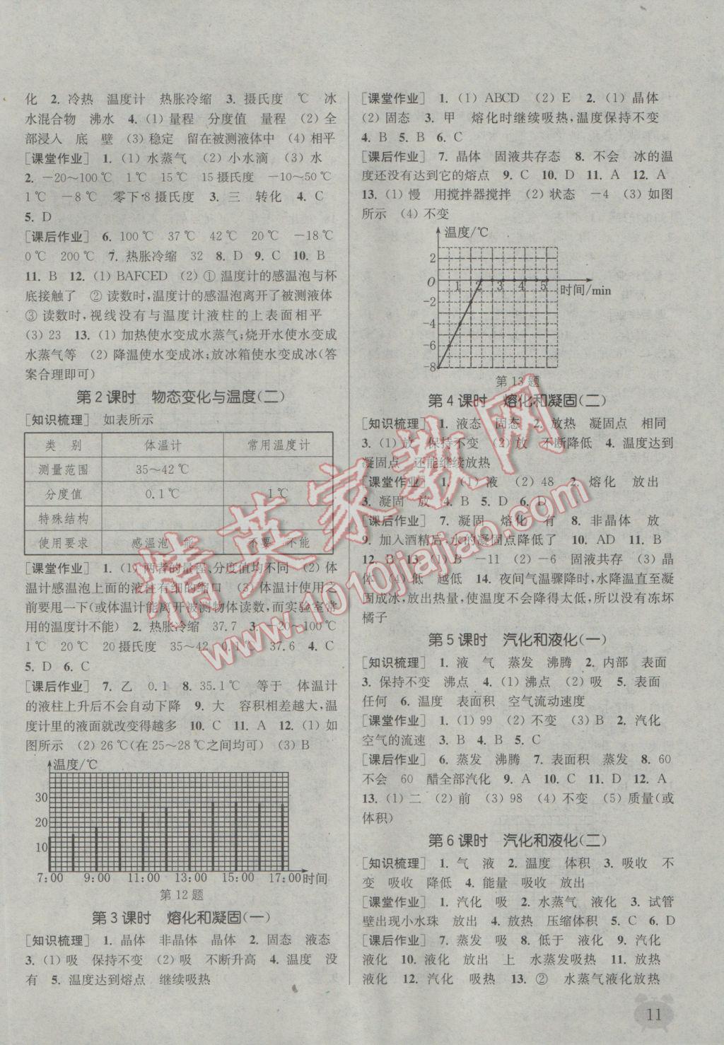 2016年通城學(xué)典課時(shí)作業(yè)本八年級(jí)物理上冊(cè)教科版 參考答案第10頁(yè)