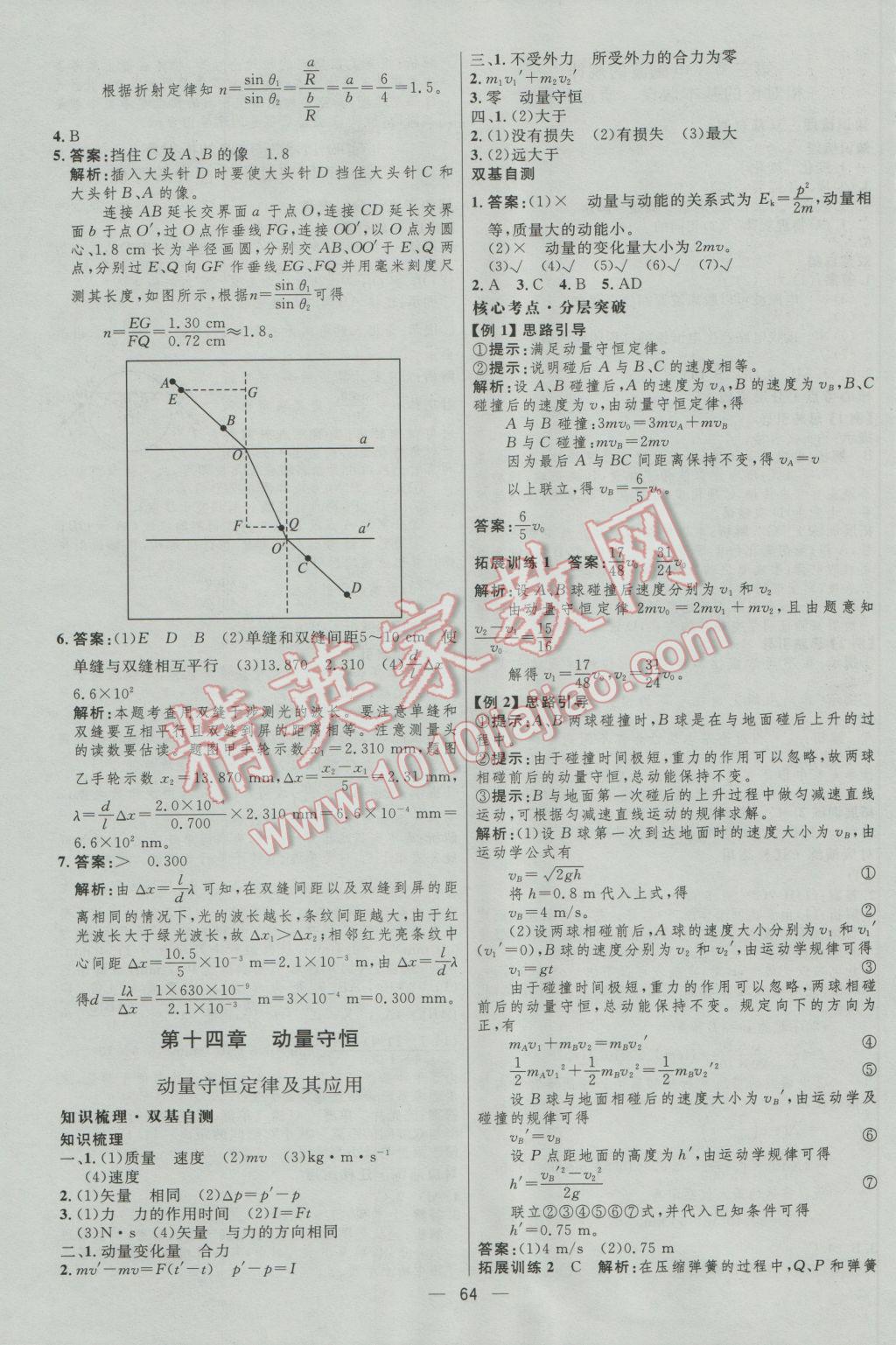 高中總復(fù)習(xí)優(yōu)化設(shè)計(jì)物理人教版 參考答案第64頁