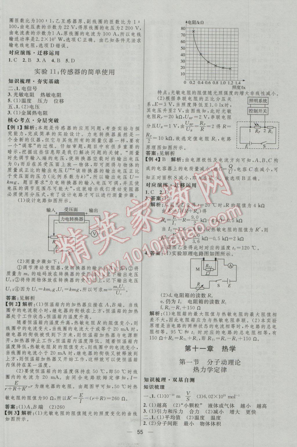 高中總復(fù)習(xí)優(yōu)化設(shè)計物理人教版 參考答案第55頁