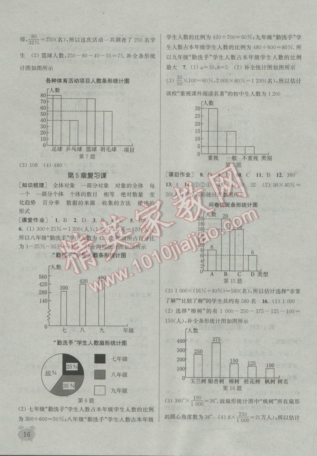 2016年通城學(xué)典課時作業(yè)本七年級數(shù)學(xué)上冊滬科版 參考答案第15頁