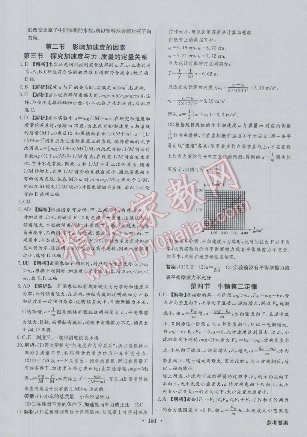 高中新課標(biāo)同步用書全優(yōu)課堂物理必修1粵教版 參考答案第29頁