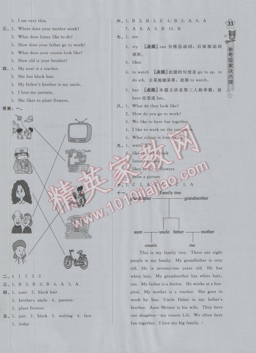 2016年好卷五年級(jí)英語上冊冀教版三起 參考答案第2頁