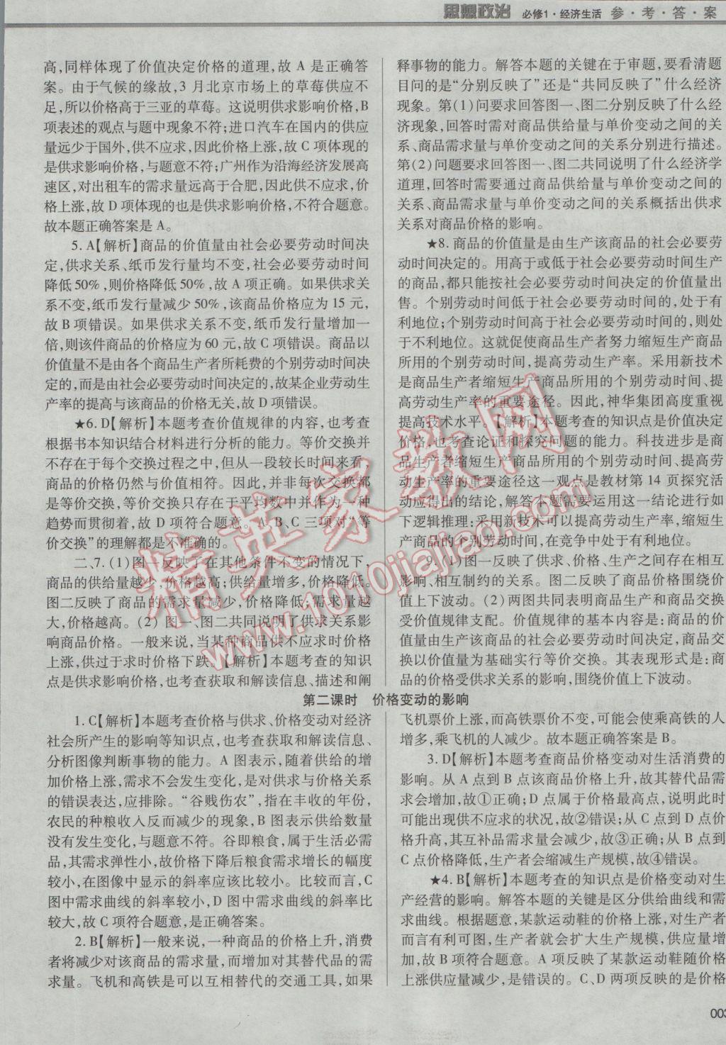 學(xué)習(xí)質(zhì)量監(jiān)測思想政治必修1人教版 參考答案第3頁