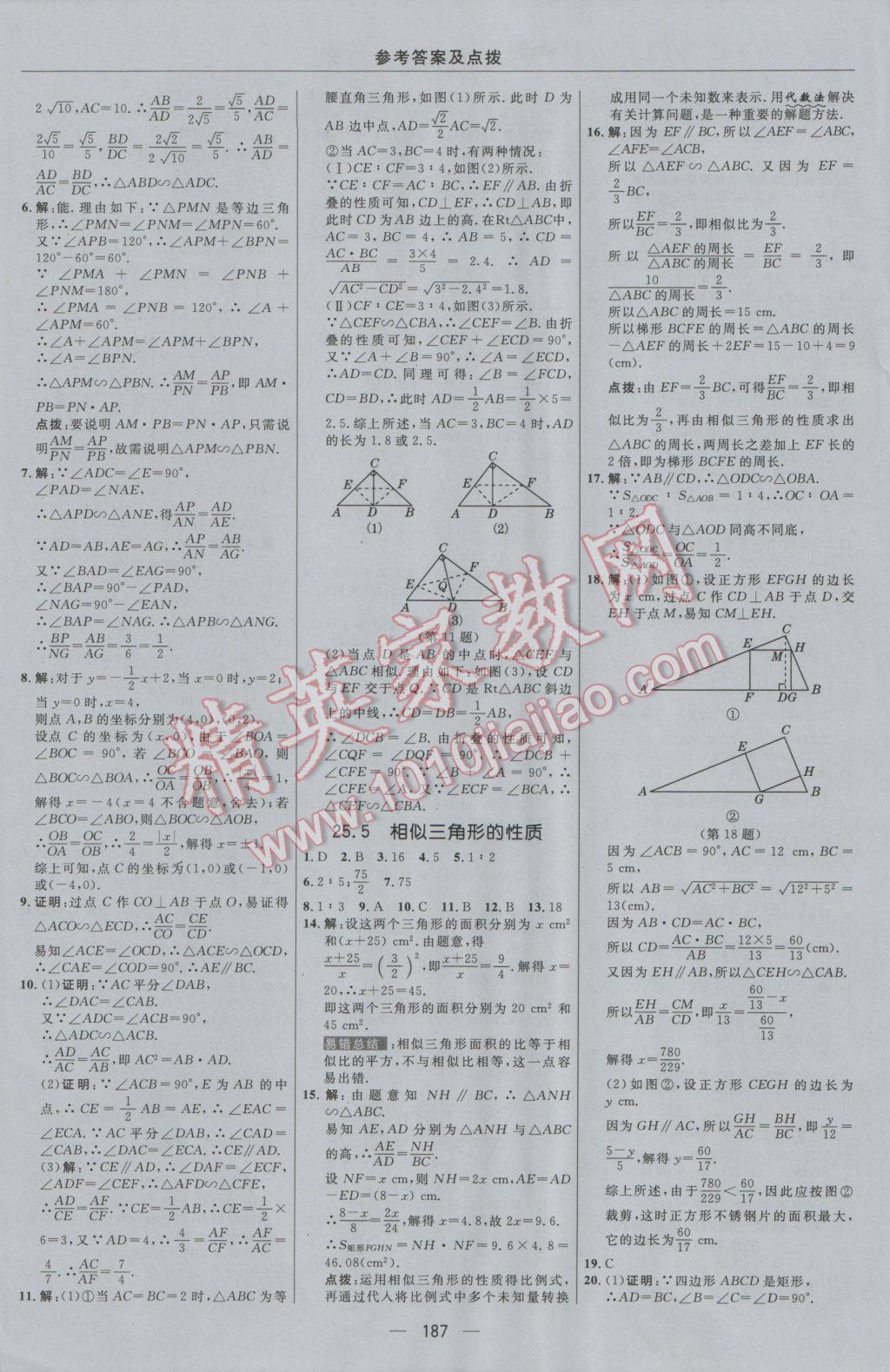 2016年綜合應(yīng)用創(chuàng)新題典中點(diǎn)九年級(jí)數(shù)學(xué)上冊(cè)冀教版 參考答案第19頁(yè)