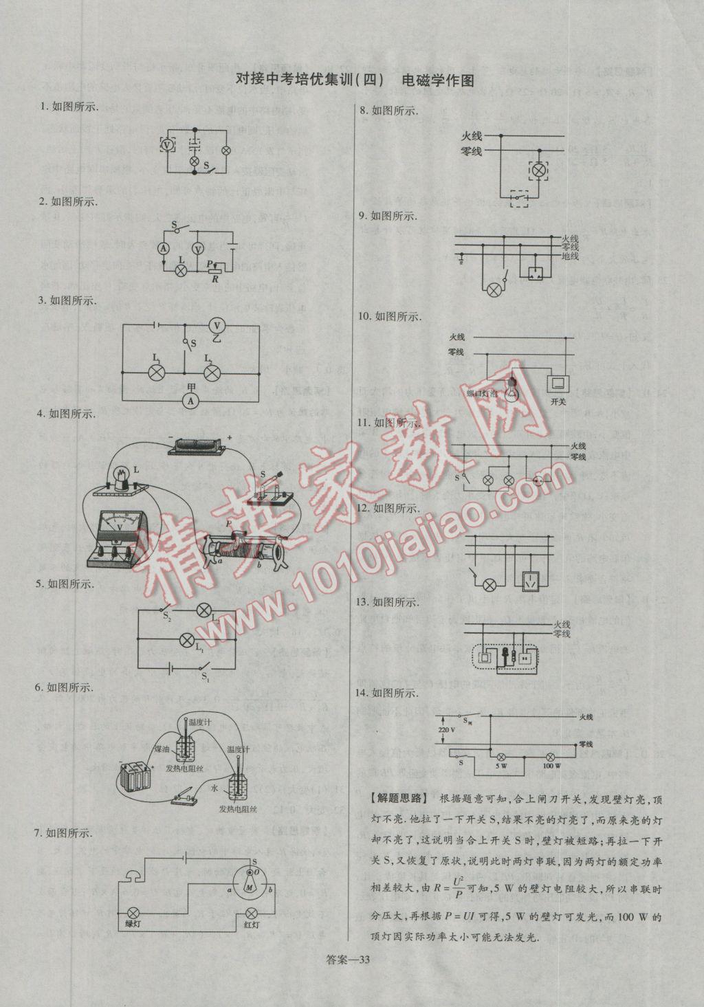 2016年金考卷活頁(yè)題選九年級(jí)物理全一冊(cè)滬科版 參考答案第33頁(yè)