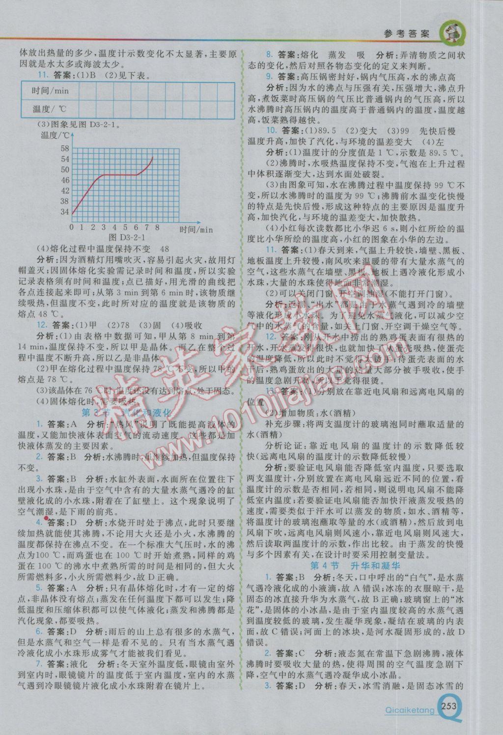 2016年初中一點(diǎn)通七彩課堂八年級(jí)物理上冊(cè)人教版 參考答案第8頁(yè)