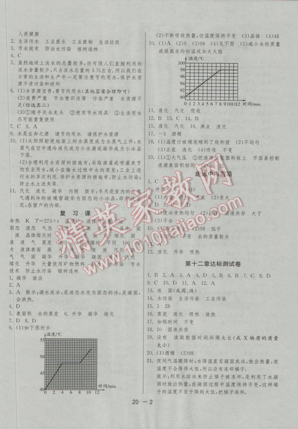 2016年1課3練單元達(dá)標(biāo)測試九年級物理上冊滬科版 參考答案第2頁