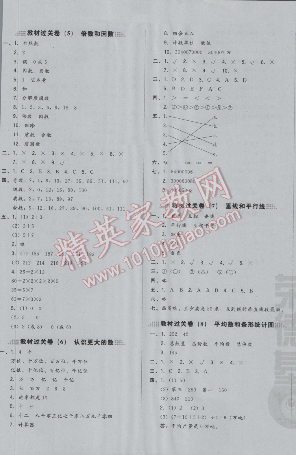 2016年好卷四年級數(shù)學(xué)上冊冀教版 參考答案第9頁