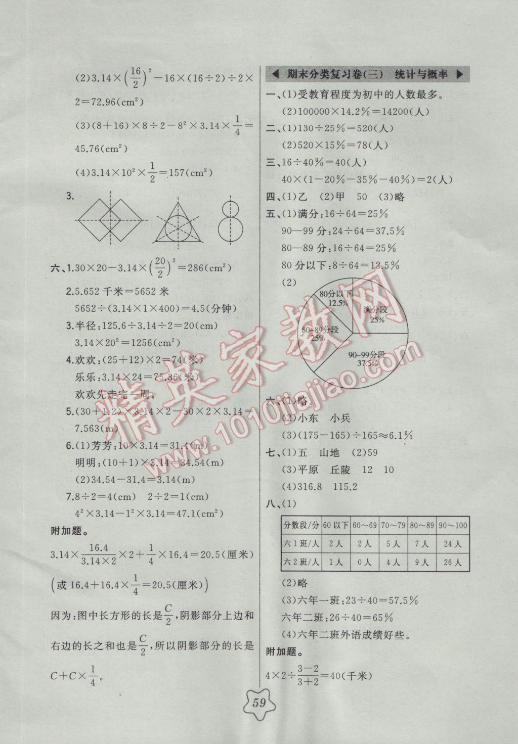 2016年北大绿卡六年级数学上册北师大版 参考答案第15页