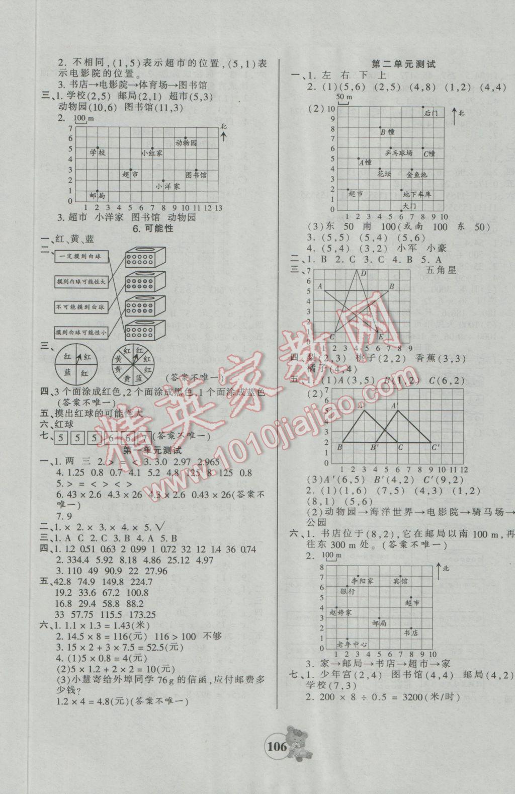 2016年創(chuàng)維新課堂五年級數(shù)學(xué)上冊人教版 參考答案第6頁