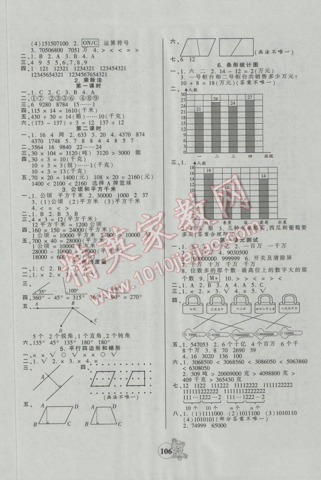 2016年創(chuàng)維新課堂四年級數(shù)學(xué)上冊人教版 參考答案第6頁