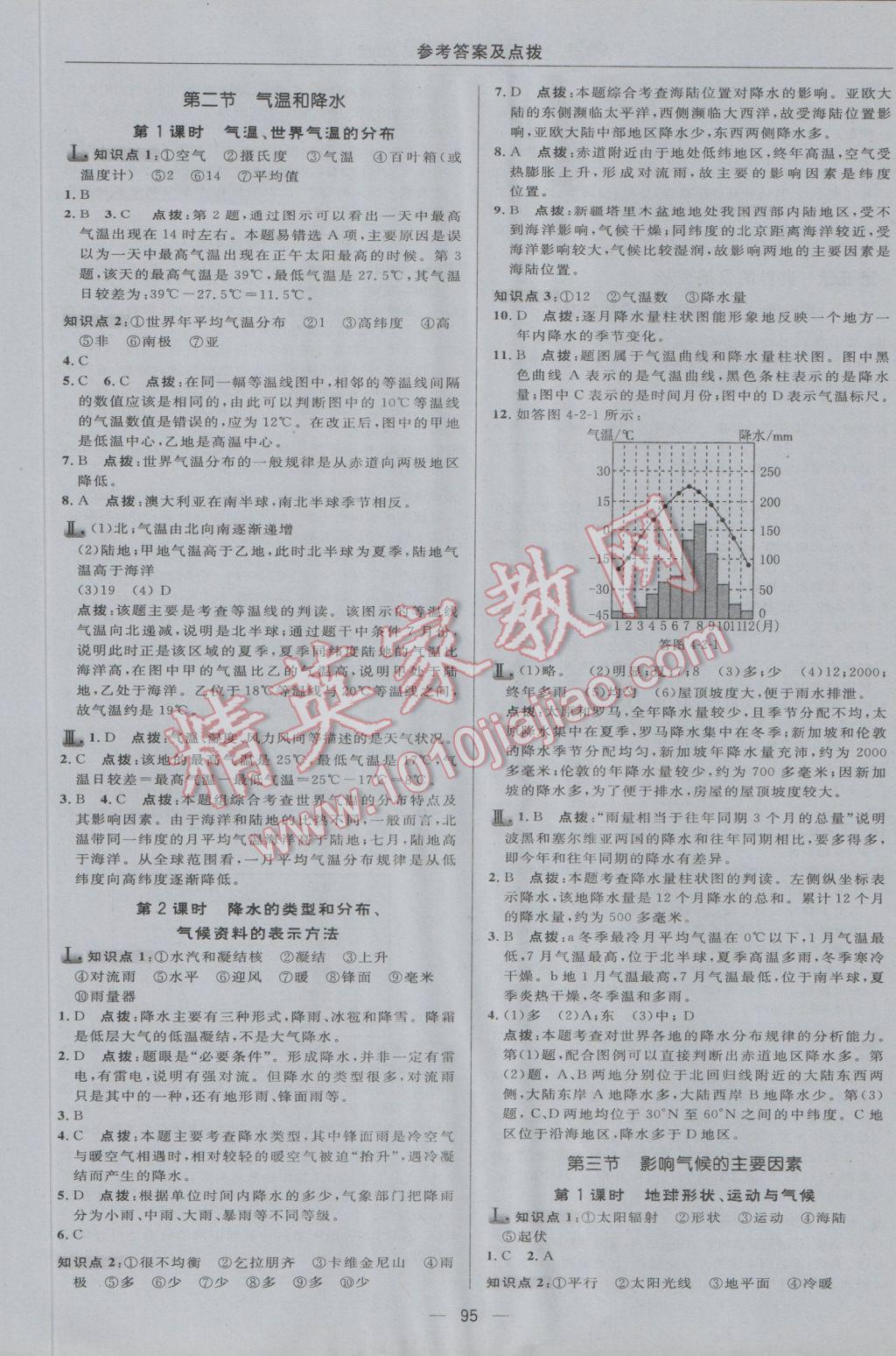 2016年綜合應(yīng)用創(chuàng)新題典中點七年級地理上冊湘教版 參考答案第13頁