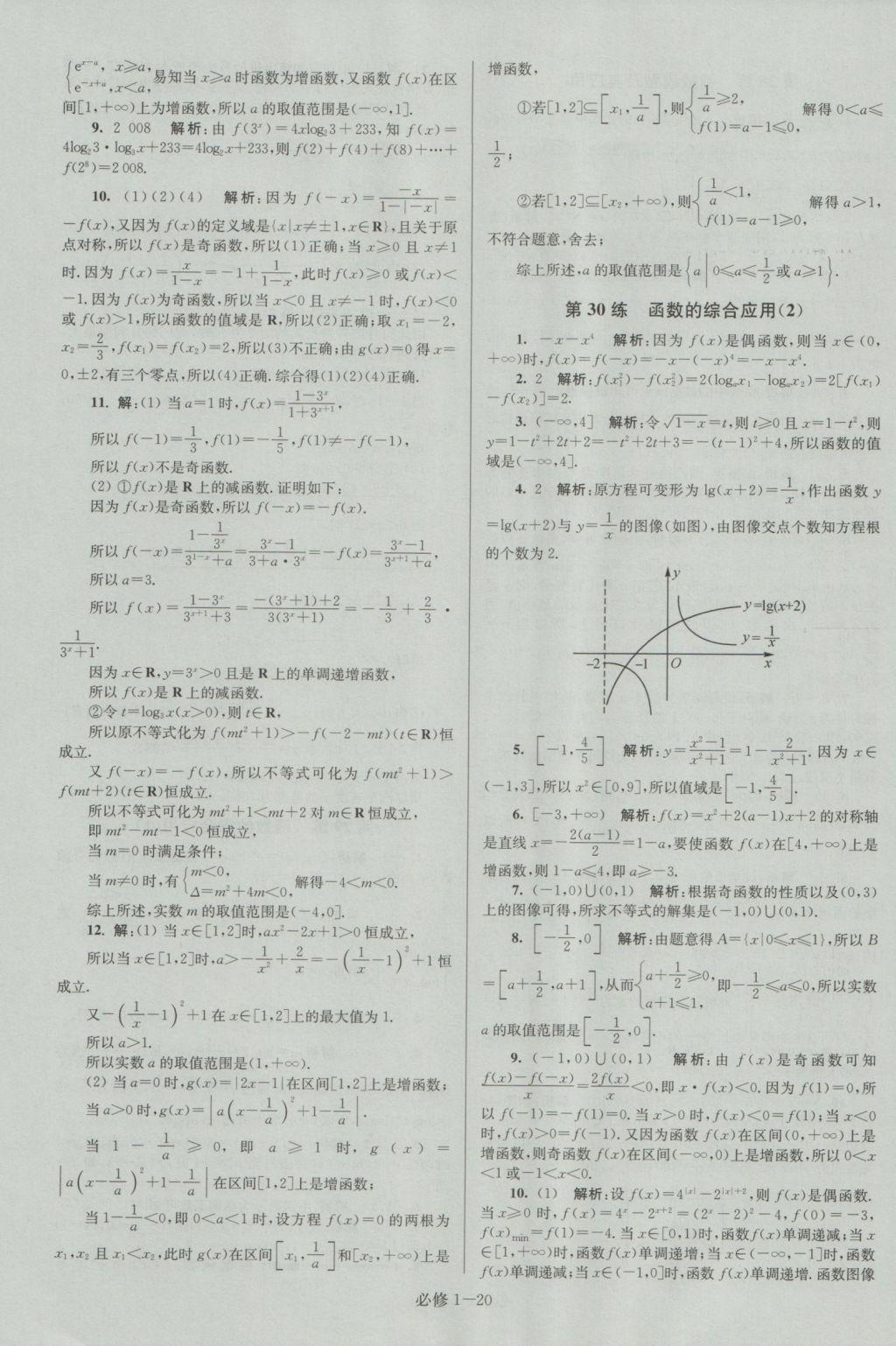 小題狂做高中數(shù)學(xué)必修1蘇教版提優(yōu)版 參考答案第20頁