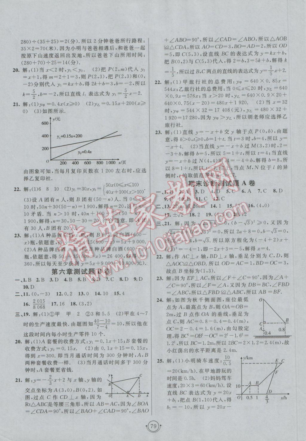 2016年海淀單元測(cè)試AB卷七年級(jí)數(shù)學(xué)上冊(cè)魯教版 參考答案第7頁(yè)