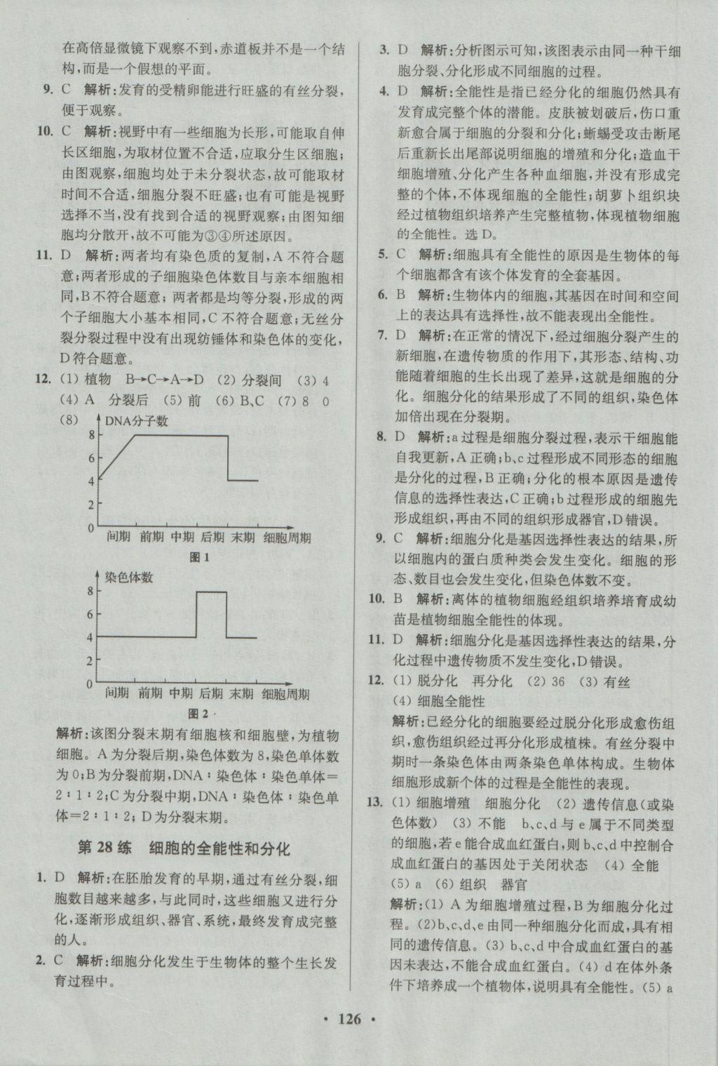 小題狂做高中生物必修1人教版 參考答案第28頁