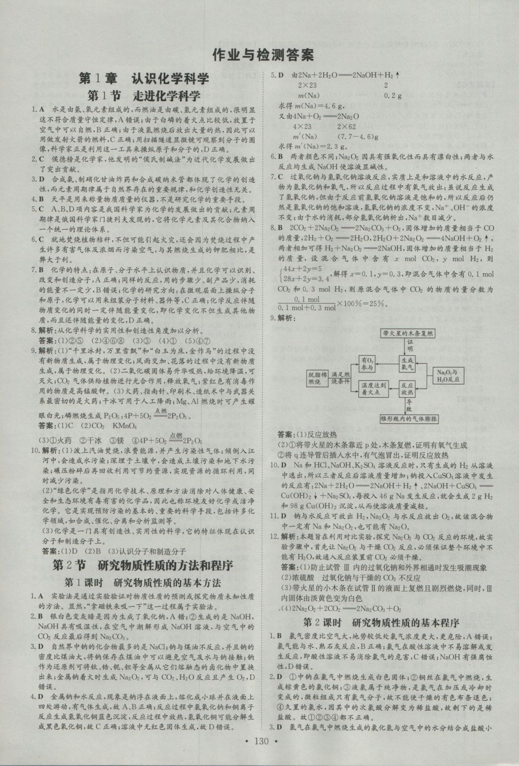 高中全程學習導與練化學必修1魯科版 參考答案第13頁