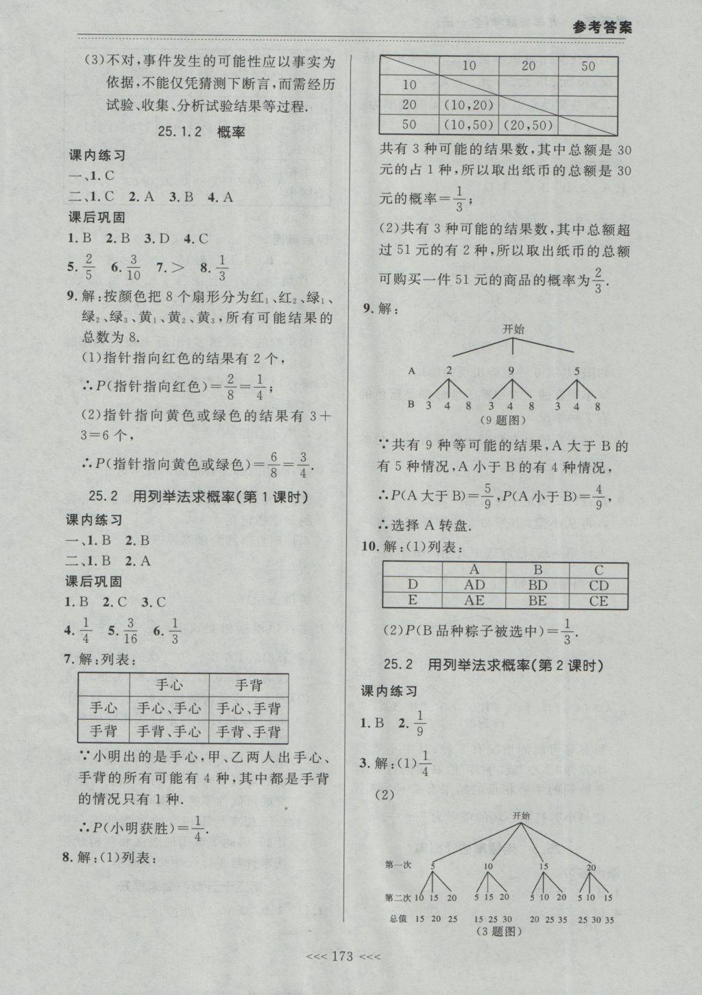 2016年中考快递课课帮九年级数学全一册大连版 参考答案第19页