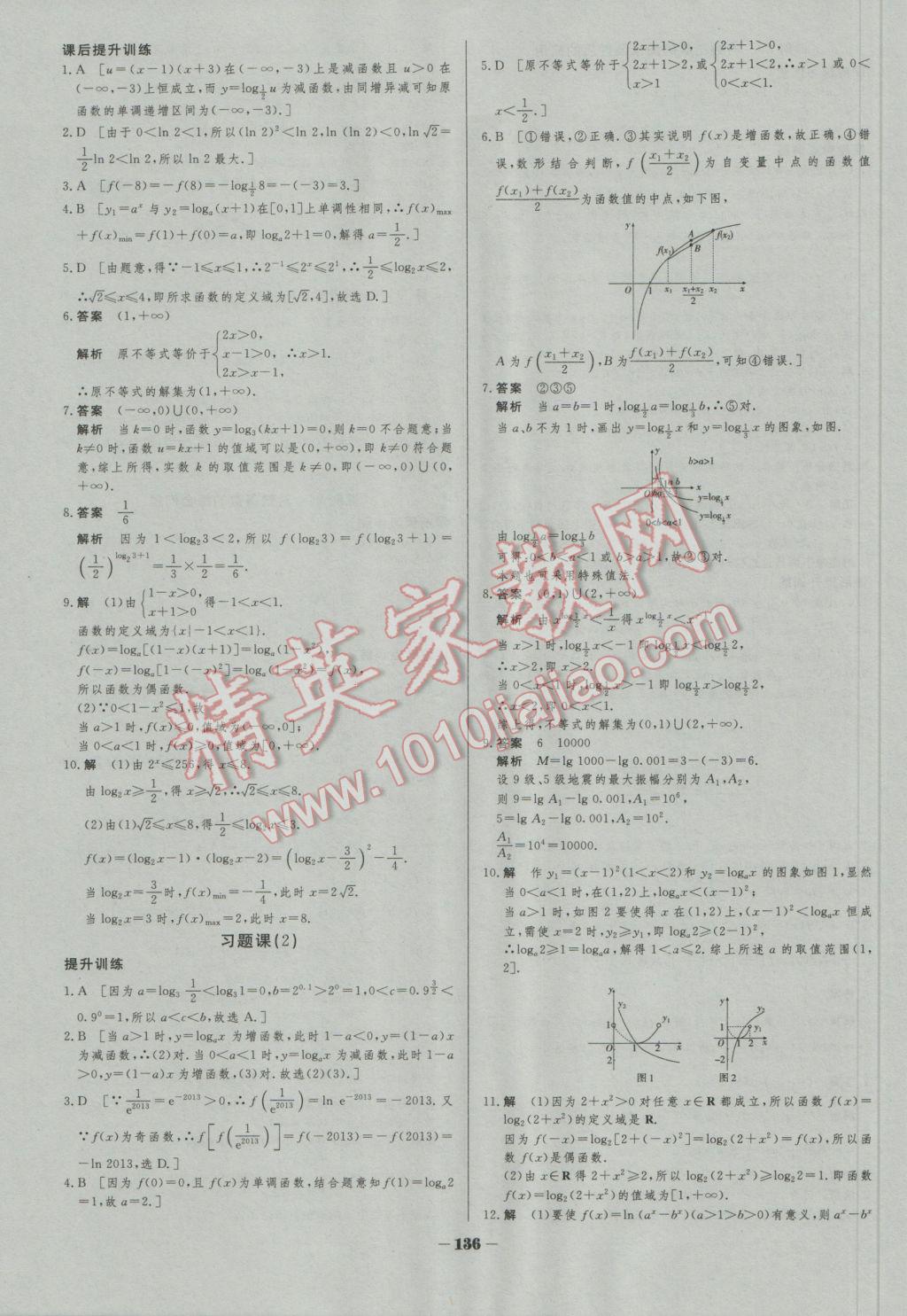 2016年金版教程作業(yè)與測評高中新課程學(xué)習(xí)數(shù)學(xué)必修1人教A版 參考答案第21頁