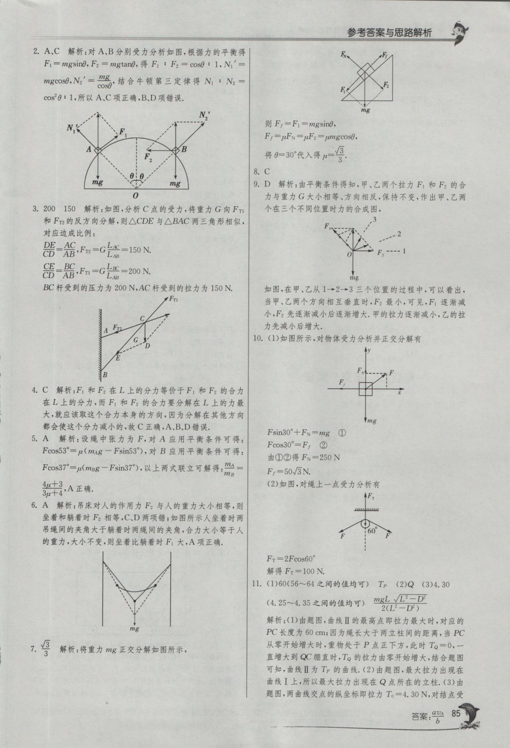 實(shí)驗(yàn)班全程提優(yōu)訓(xùn)練高中物理必修1人教版 參考答案第17頁