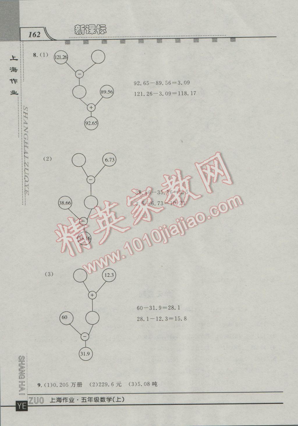 2016年上海作業(yè)五年級數(shù)學(xué)上冊 參考答案第4頁