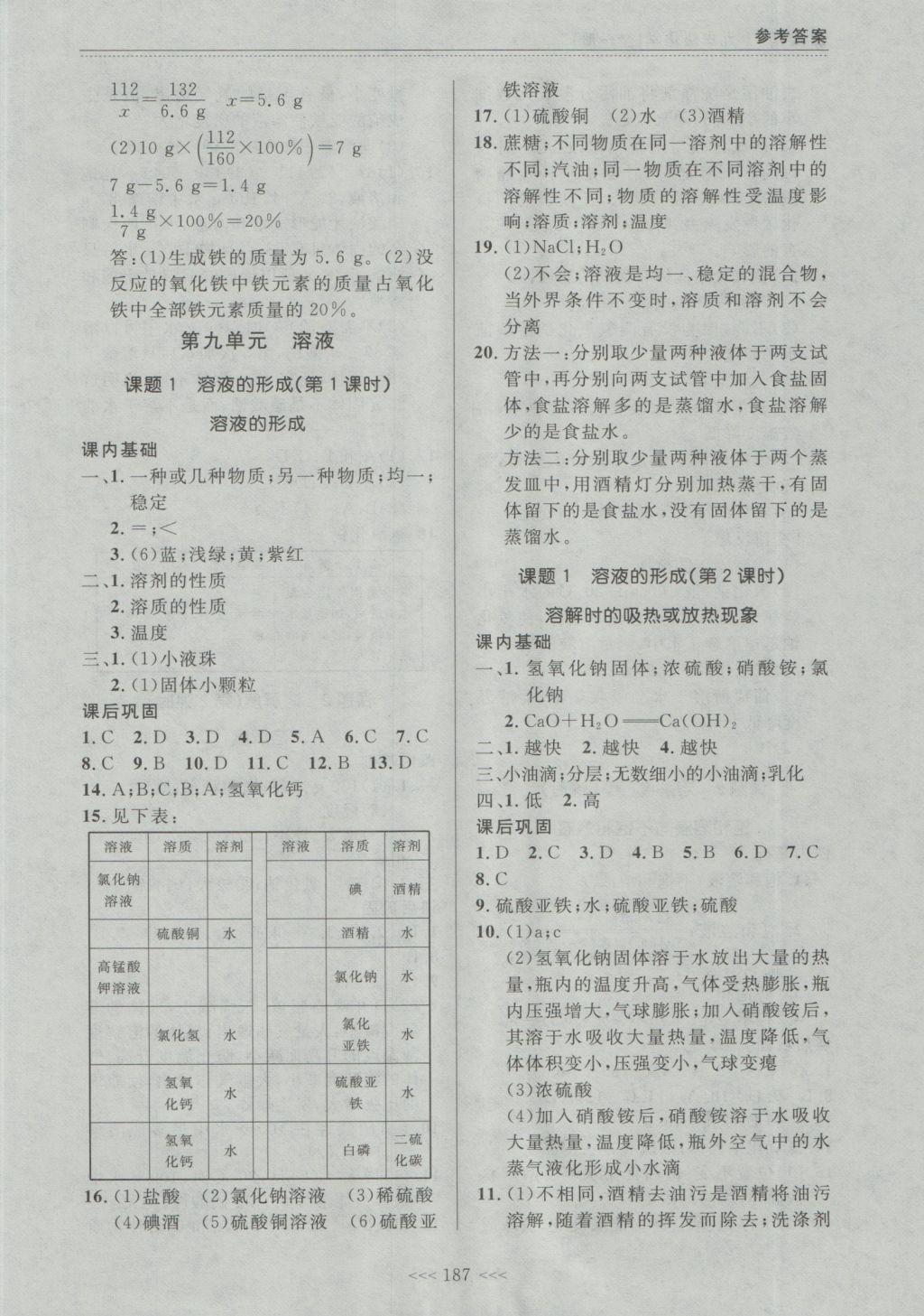 2016年中考快遞課課幫九年級化學全一冊大連版 參考答案第21頁