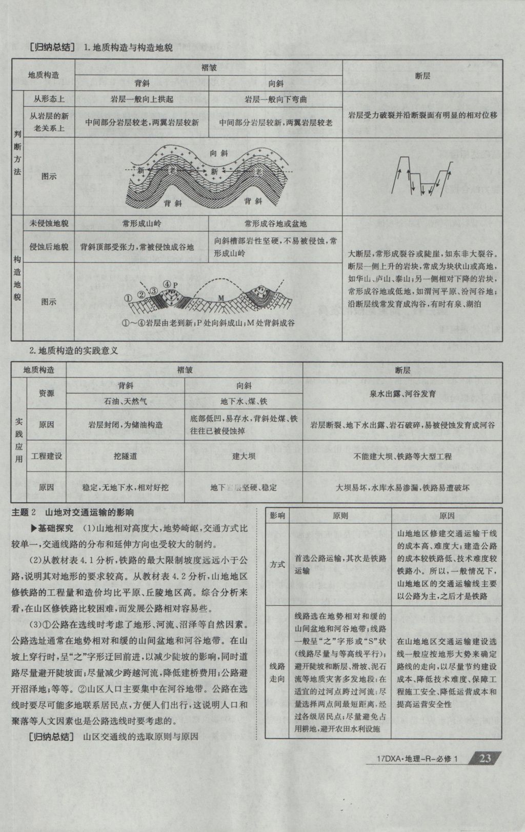 2016年金太陽導(dǎo)學(xué)案地理必修1人教版 參考答案第23頁