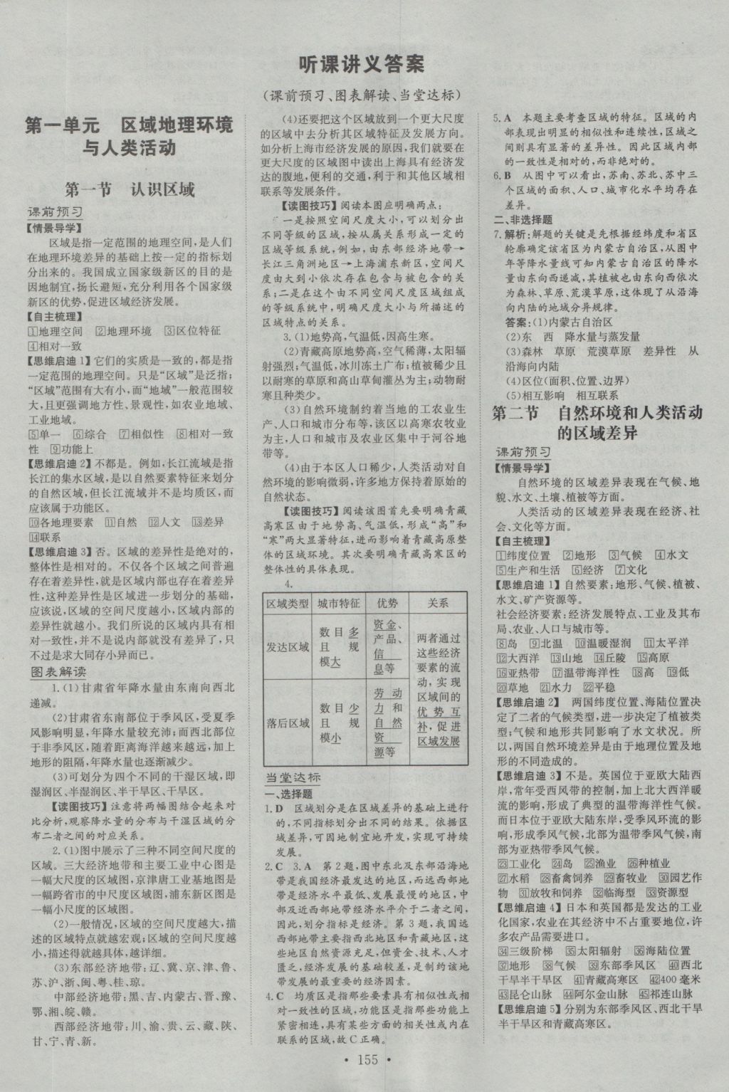 高中全程學(xué)習(xí)導(dǎo)與練地理必修第三冊魯教版 參考答案第13頁