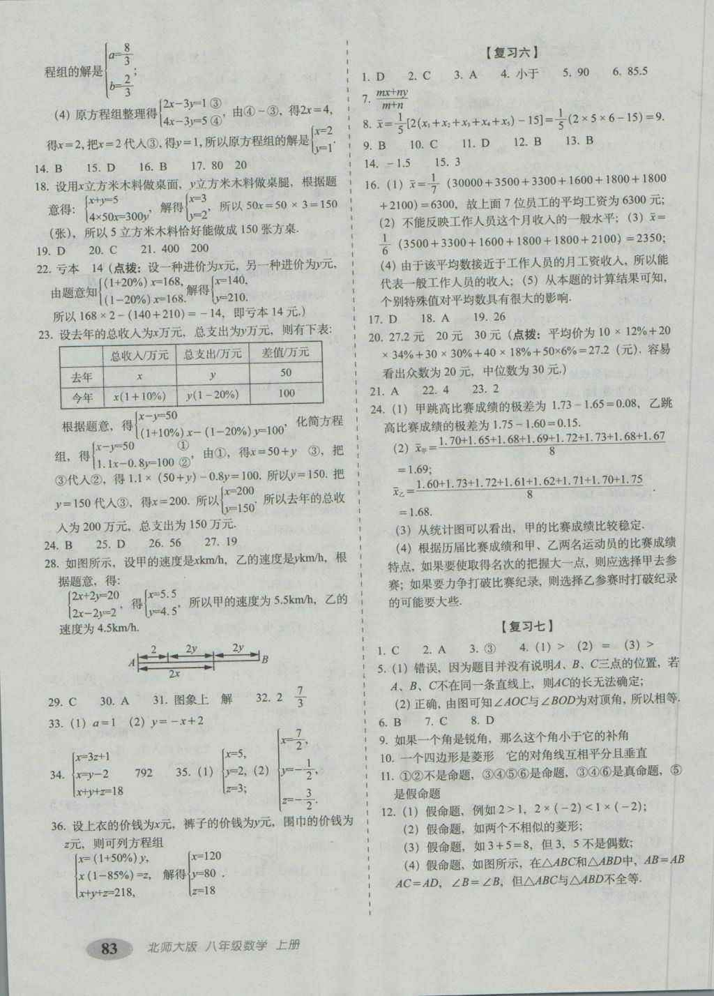 2016年聚能闖關期末復習沖刺卷八年級數(shù)學上冊北師大版 參考答案第3頁