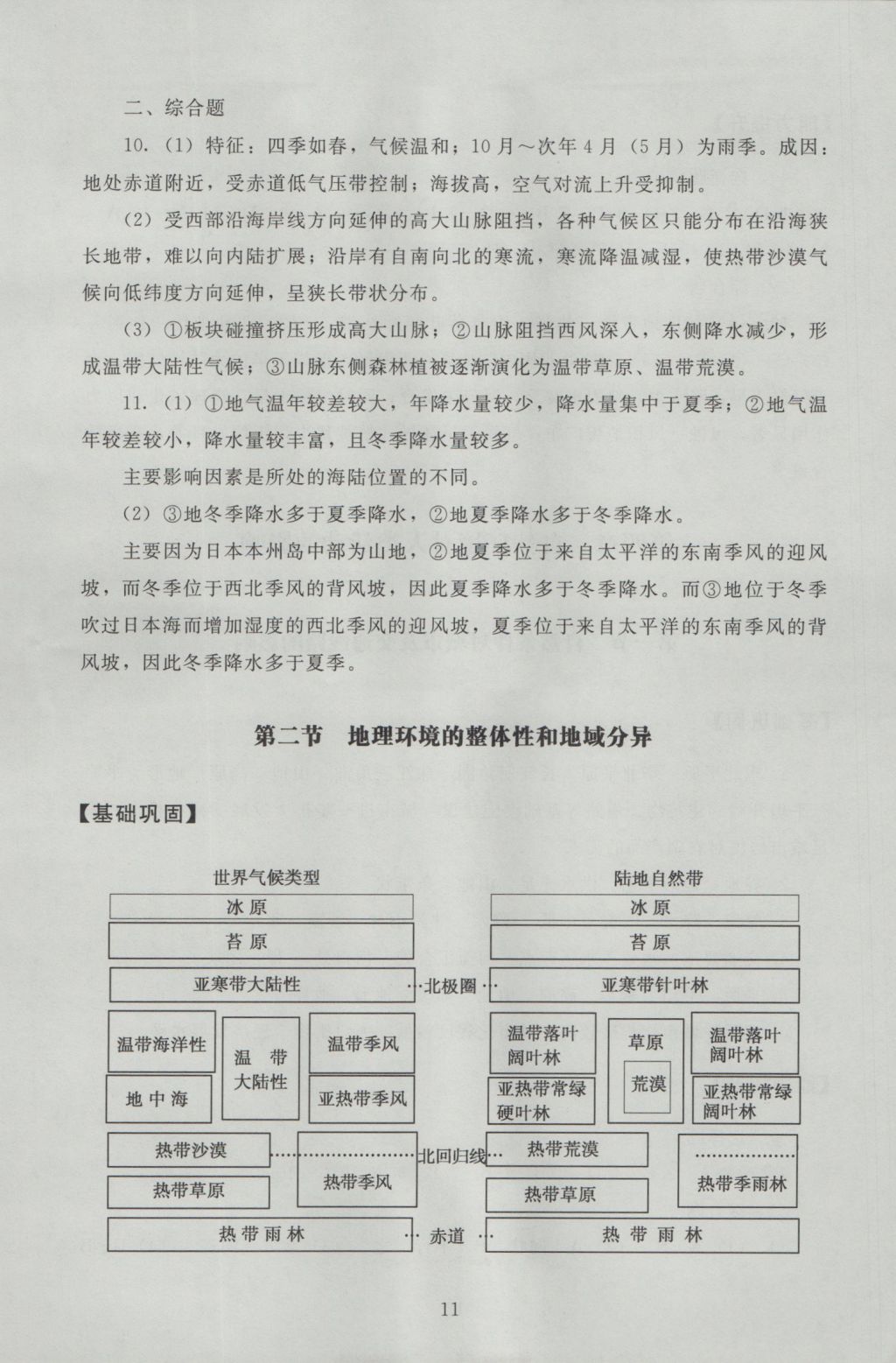 海淀名師伴你學(xué)同步學(xué)練測(cè)高中地理必修1 參考答案第11頁(yè)