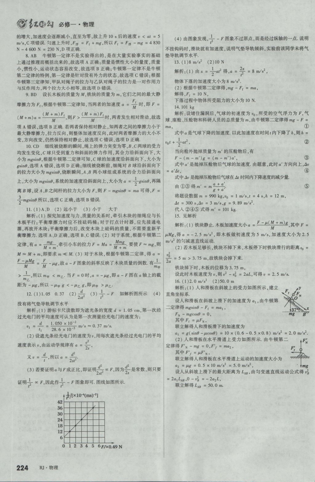 2016年紅對(duì)勾講與練第1選擇高中物理必修1人教版 參考答案第38頁