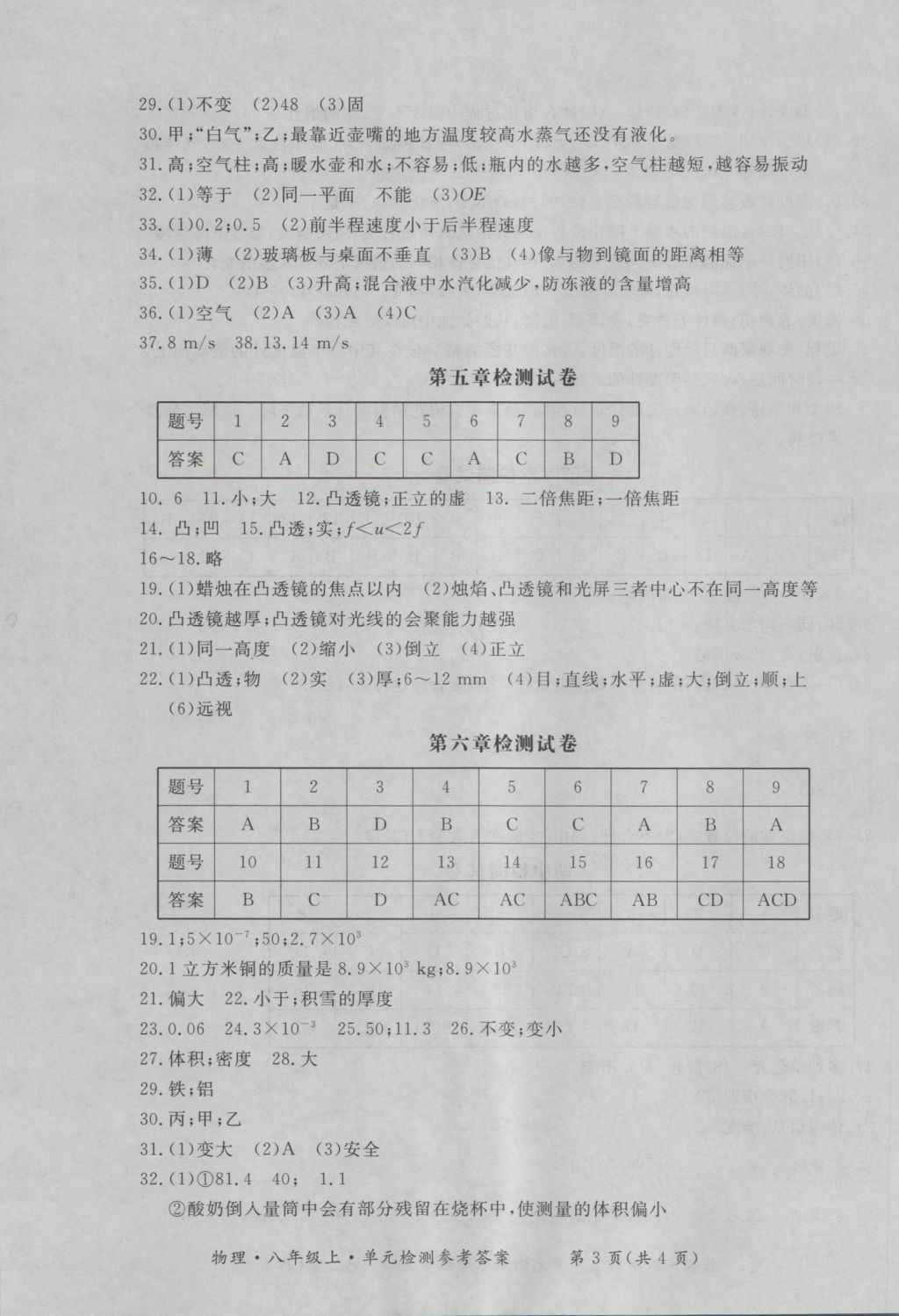 2016年新課標(biāo)形成性練習(xí)與檢測八年級物理上冊 參考答案第15頁