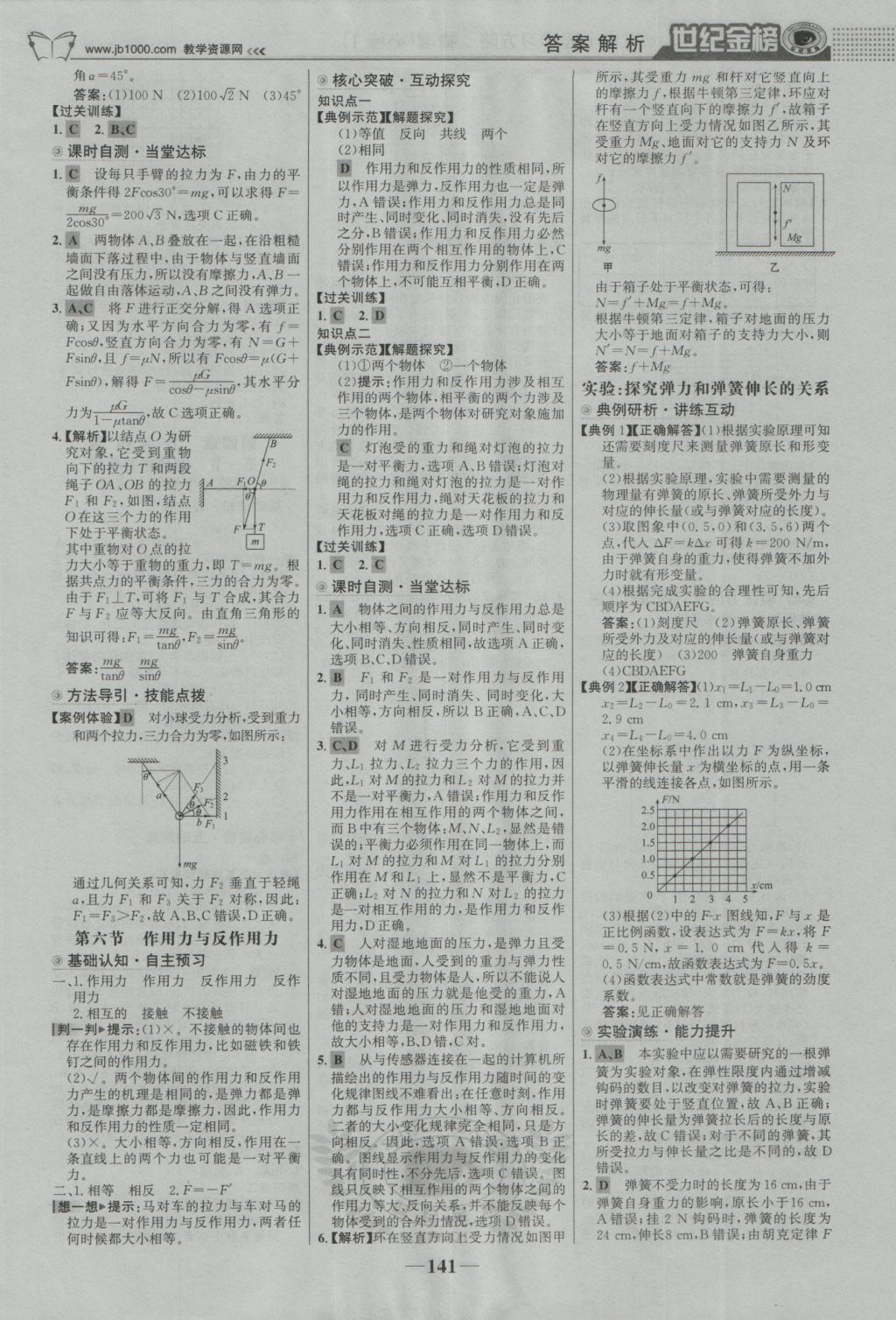 2016年世紀(jì)金榜高中全程學(xué)習(xí)方略物理必修1粵教版 參考答案第8頁