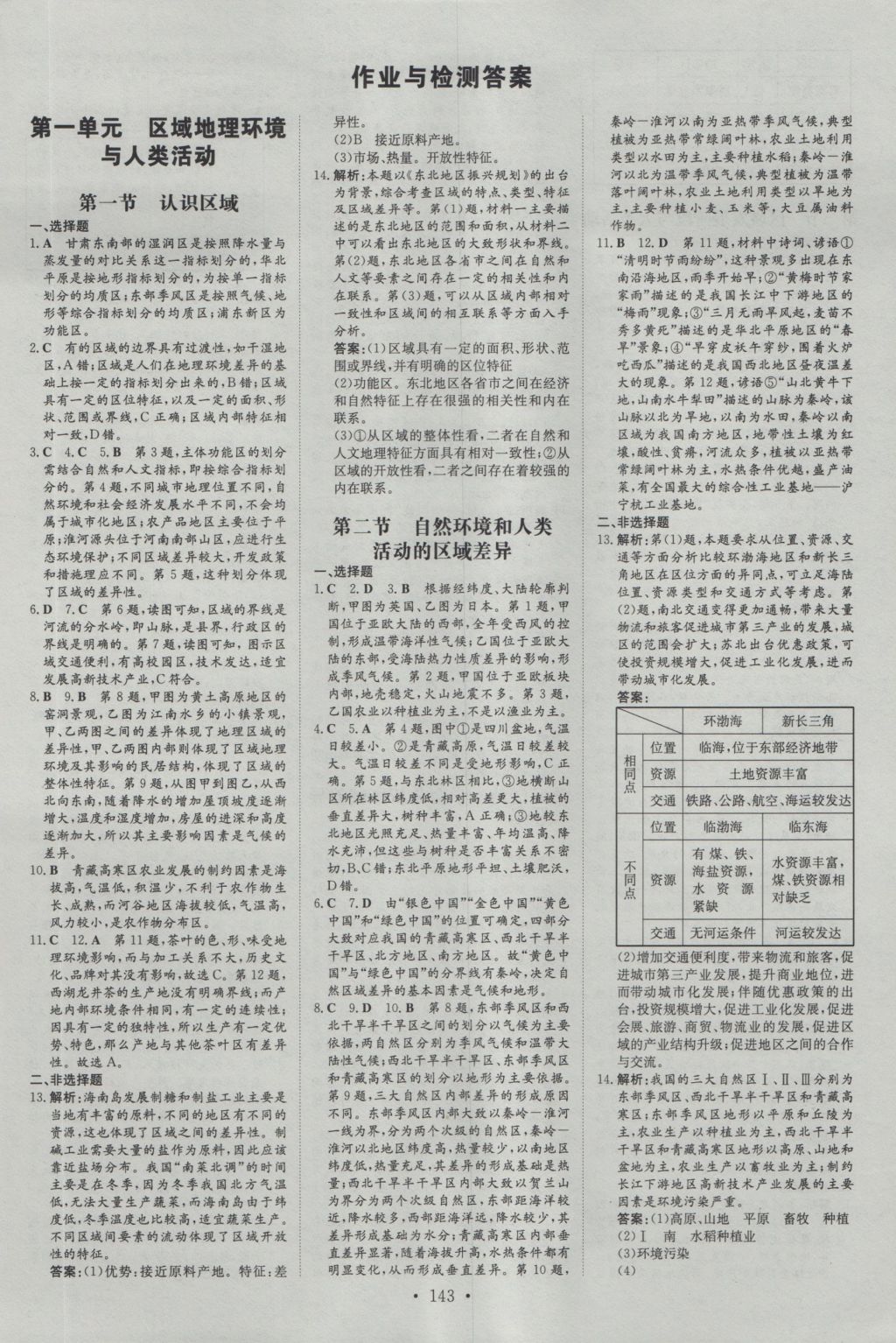 高中全程學(xué)習(xí)導(dǎo)與練地理必修第三冊魯教版 參考答案第1頁