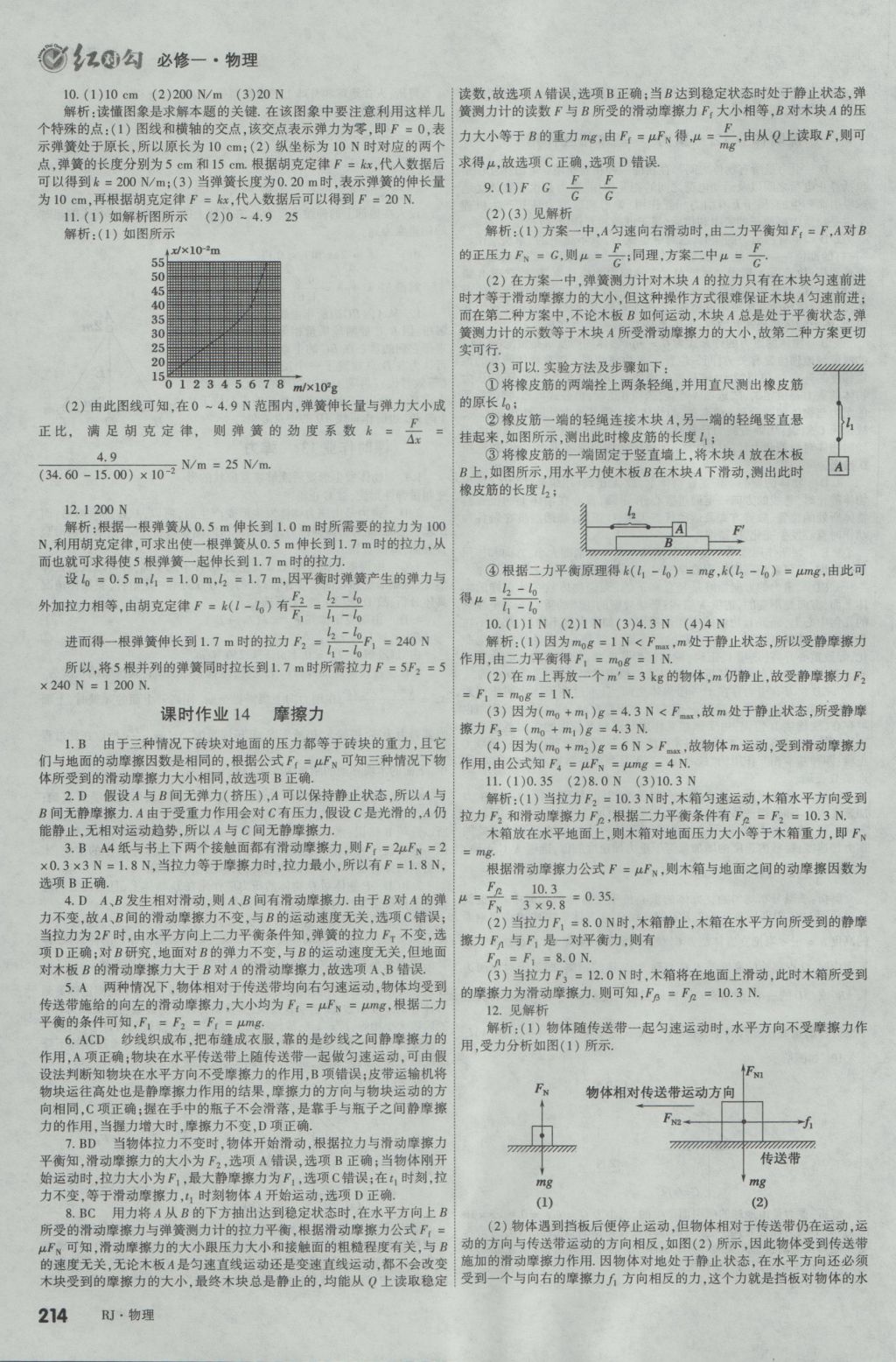 2016年紅對(duì)勾講與練第1選擇高中物理必修1人教版 參考答案第28頁(yè)
