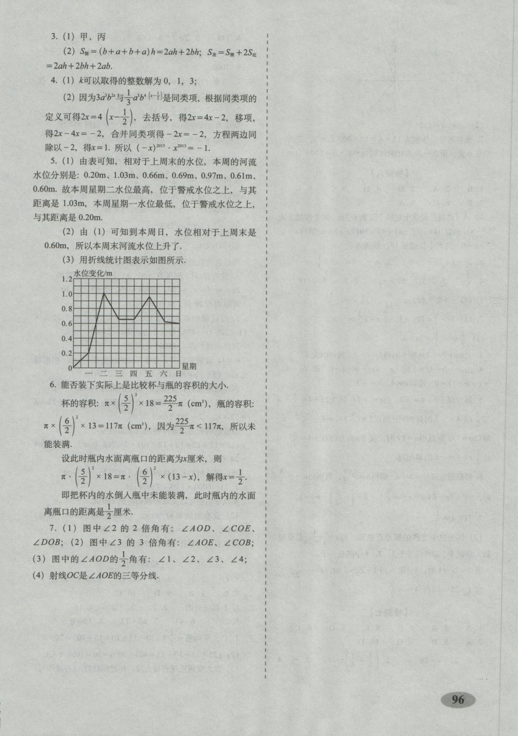 2016年聚能闯关期末复习冲刺卷七年级数学上册北师大版 参考答案第8页