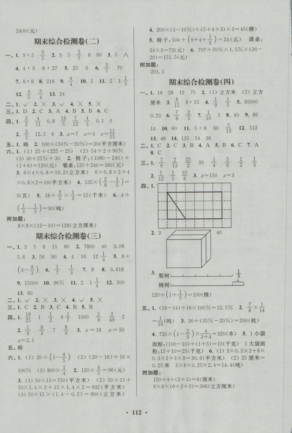 2016年江蘇好卷六年級數(shù)學(xué)上冊江蘇版 參考答案第8頁