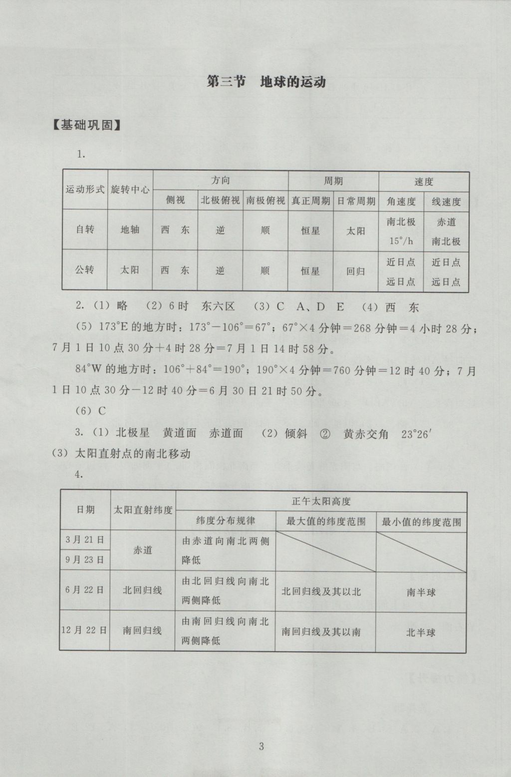 海淀名師伴你學(xué)同步學(xué)練測高中地理必修1 參考答案第3頁