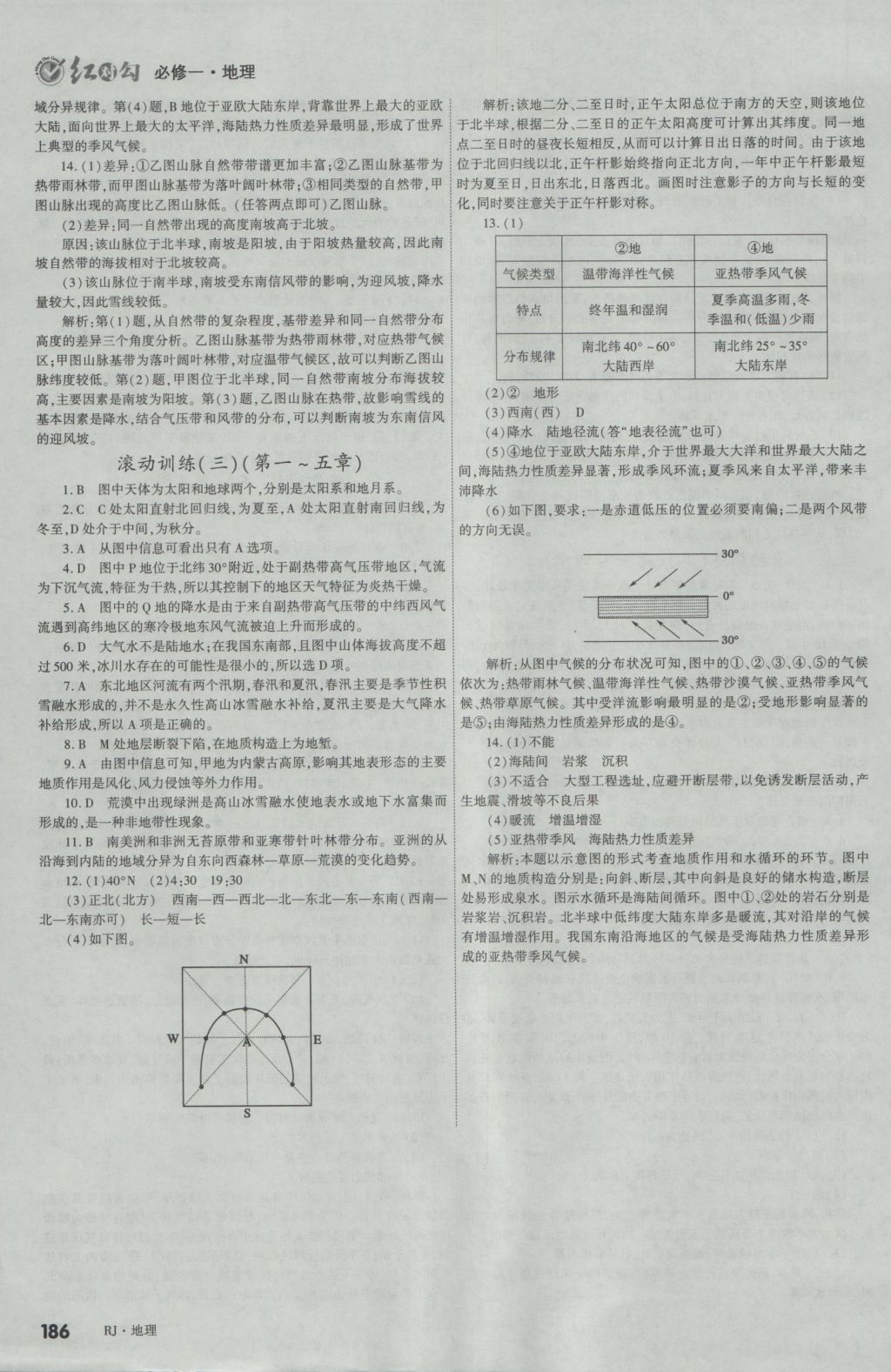 2016年紅對勾講與練第1選擇高中地理必修1人教版 參考答案第30頁