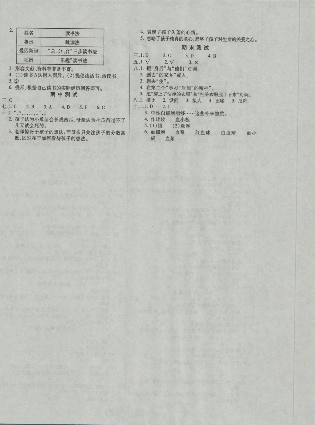 2016年精英教程100分攻略六年級(jí)語(yǔ)文上冊(cè)江蘇版 參考答案第4頁(yè)