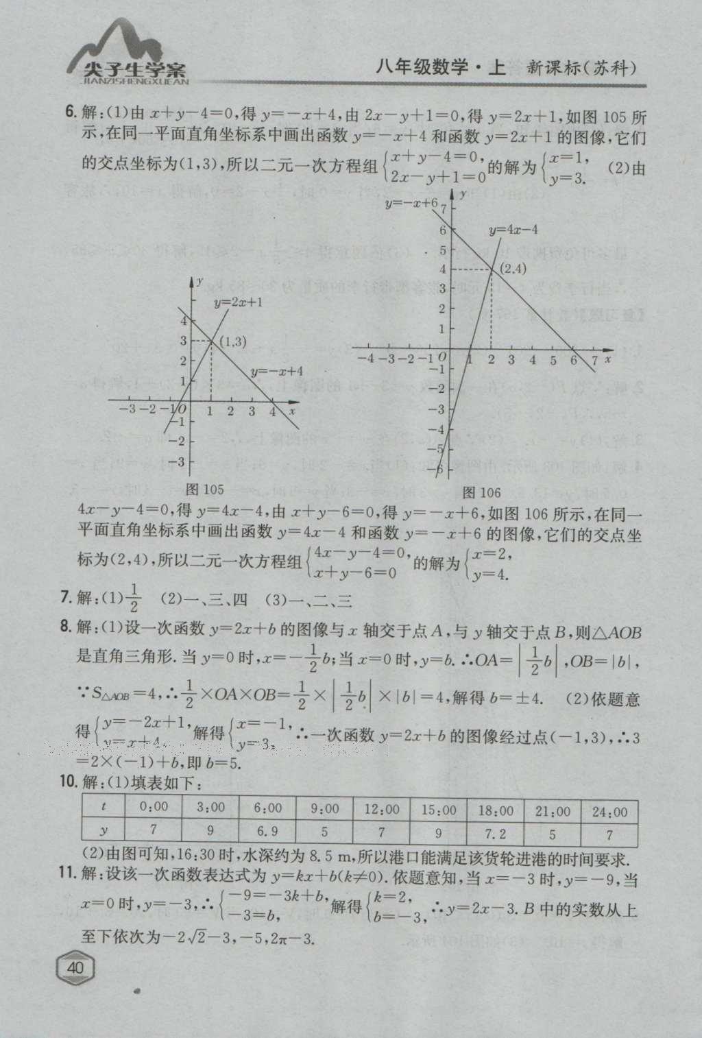 课本苏科版八年级数学上册 参考答案第39页