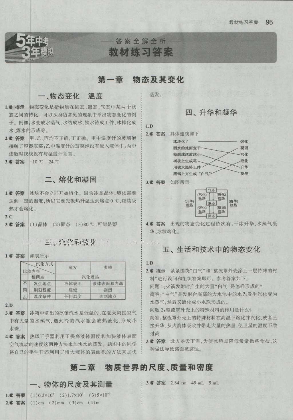 課本北師大版八年級物理上冊 參考答案第1頁