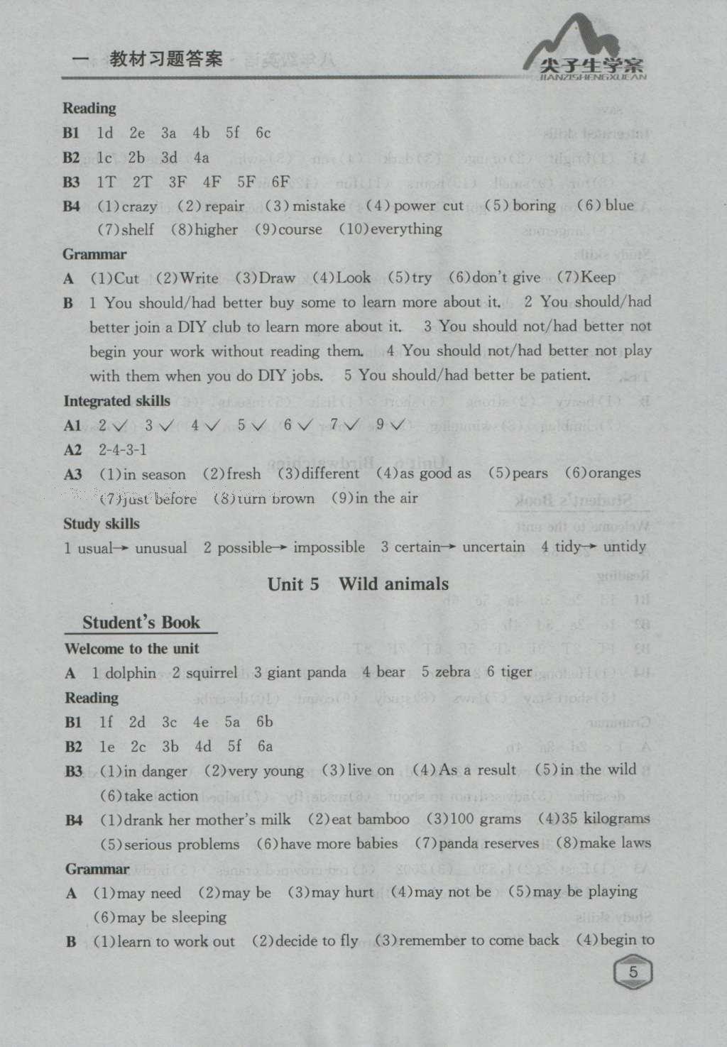 課本譯林版八年級(jí)英語(yǔ)上冊(cè) 參考答案第4頁(yè)